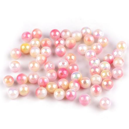 Galanterie: Plastové korálky 6 mm (20g) - růžová